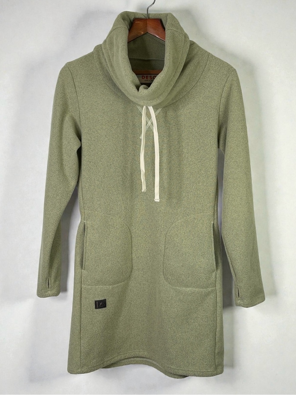 DESO Supply Co Velma Fleece Cowl Neck Dress Sage Green M
